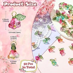 50шт 5 цвета стеклянные подвески FIND-CJ0001-15