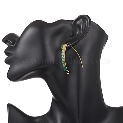 Серьги-крючки из натурального малайзийского нефрита&nbsp;EJEW-JE06887-02