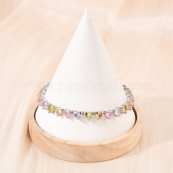 Теннисные браслеты из платиновой латуни с микропаве из кубических цирконий&nbsp;BJEW-B160-01P-01