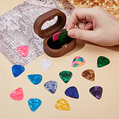 1 шт. овальные деревянные коробки для хранения медиаторов с магнитными крышками с видимым окошком OBOX-DC0001-04