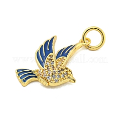 Латунные микропаве прозрачные подвески с фианитом&nbsp;KK-R159-14B-G