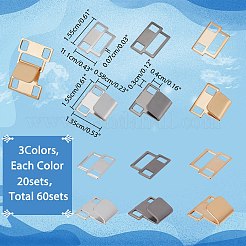 60 комплект латунных пряжек 3 цветов KK-WR0001-04