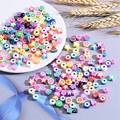 200шт 4 стиля ручной работы бусины из полимерной глины CLAY-SZ0001-54