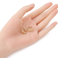 Латунные серьги-кольца из прозрачного кубического циркония&nbsp;ZIRC-YW0001-06G