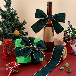 10 ярд односторонних бархатных лент с проволокой SRIB-WH0011-153A