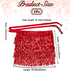 Пояс из полиэстера с блестками и цепочками AJEW-WH0166-70B