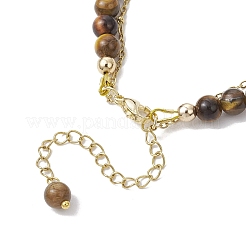 Круглые бусины из натурального камня с тигровым глазом&nbsp;BJEW-JB12034-01