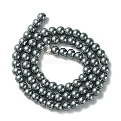 Круглые бусины из экологически чистого окрашенного стекла с жемчугом&nbsp;LS-HY-A008-6mm-RB077