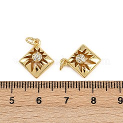 Латунные микропаве прозрачные подвески с фианитом&nbsp;KK-A269-32G