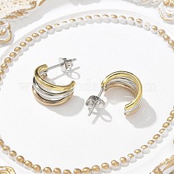 Серьги-гвоздики тройной формы из нержавеющей стали 304 для женщин EJEW-C096-68M-01