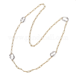 Ожерелья из цепочек-скрепок с овальными звеньями из нержавеющей стали 304&nbsp;NJEW-JN05723-01