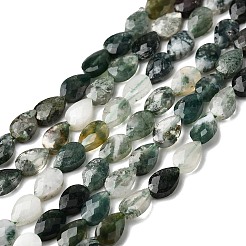 Природные моховой агат бисер нитей G-B159-A09