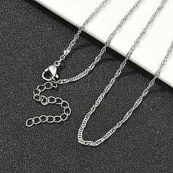 Ожерелья из сингапурской цепи из нержавеющей стали 304 NJEW-Z084-02P-01