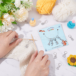 Маркеры петель с замком на подвеске из цинкового сплава и стекла HJEW-PH01872