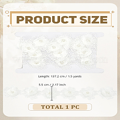 1.5 ярд цветочной полиэстеровой кружевной ленты с вышивкой&nbsp;OCOR-LP0003-48