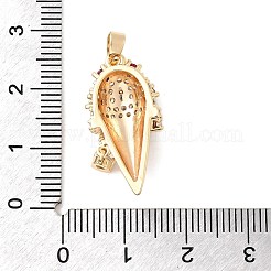 Подвески из латунного микропаве из прозрачных и ярко-розовых кубических цирконий KK-A277-35G