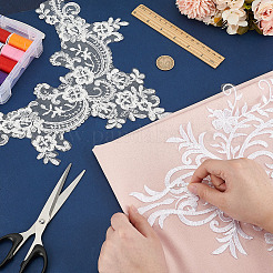 2 шт. отделка воротника из полиэстера с компьютерной вышивкой в 2 стилях AJEW-BC0007-06