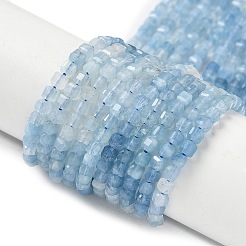 Нити бусин градиентного цвета натурального аквамарина G-G271-F01-3x3mm