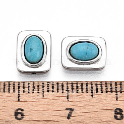 Латунные бусины из синтетической бирюзы KK-N258-14P