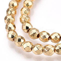 Гальванизировать немагнитных синтетический гематит нитей бисера&nbsp;G-Q465-16KC