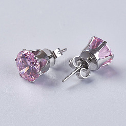 Серьги кубического циркония EJEW-I209-09-8mm