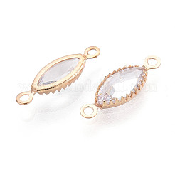 Латунные подвески-звенья/соединители с прозрачными кубическими циркониями&nbsp;ZIRC-T017-06KCG