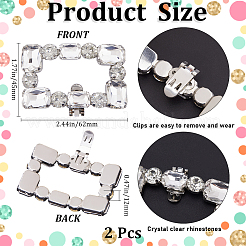 2 шт. украшение для обуви из сплава со стразами AJEW-GF0008-72