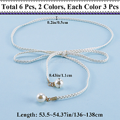 Плетеные ремни из искусственной кожи с искусственным жемчугом&nbsp;AJEW-CP0008-67C