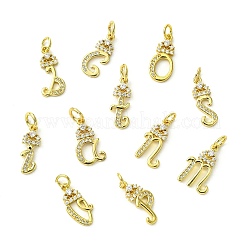 26 шт. 26 стиля латунные подвески с микропаве и кубическим цирконием&nbsp;KK-CJ0002-50