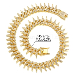 Латунные кристаллы горный хрусталь шипы шип кубинские звенья цепи ожерелья для мужчин&nbsp;FS-WG31A8F-04