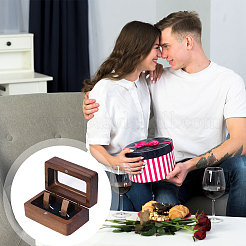 Деревянная шкатулка для парных колец&nbsp;OBOX-WH0019-03A