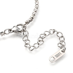 Браслеты-цепочки из нержавеющей стали 304 со стразами&nbsp;AJEW-B004-01B-A