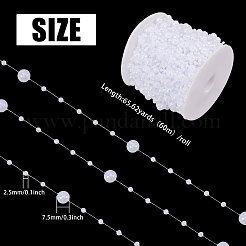 Акриловые жемчужные шариковые цепочки&nbsp;AJEW-WH0766-47A