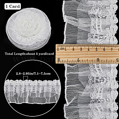 5 ярд полиэстеровой плиссированной цветочной кружевной отделки OCOR-GF0003-89A