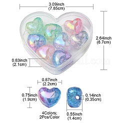 8 шт. 4 цвета прозрачные хрустящие акриловые бусины OACR-YW0001-33