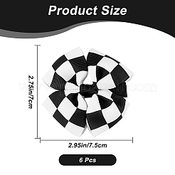 6 шт. заколки для волос из полиэстера и сплава «крокодил» AJEW-GF0010-02
