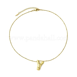 Кулон с заглавной буквой из нержавеющей стали 304 с ионным покрытием (IP) NJEW-R265-05G-Y