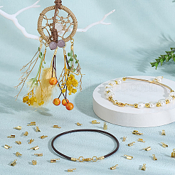 200шт 2 цвета латунные концы шнура&nbsp;KK-PH0012-89G