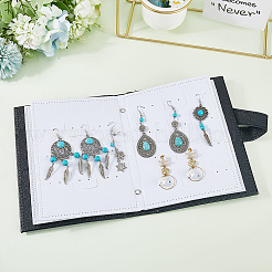 Портативная книга для демонстрации сережек из искусственной кожи&nbsp;EDIS-WH20011-01B