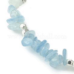 Набор эластичных браслетов из натуральных смешанных драгоценных камней с бисером BJEW-TA00361