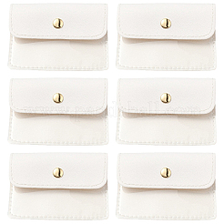 6 шт. ПВХ-мешки для хранения ювелирных изделий с кнопками из золотистого сплава ABAG-CL0001-16