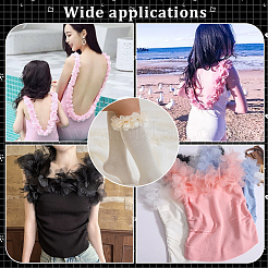 5 ярд полиэстеровой шифоновой кружевной ленты с листьями&nbsp;DIY-GA0007-32B