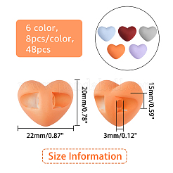 48 шт. 6-х цветные прорезиненные непрозрачные акриловые бусины MACR-FH0001-16