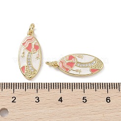 Настоящие 18к позолоченные латунные подвески с микропаве и кубическим цирконием&nbsp;KK-L209-066G-02