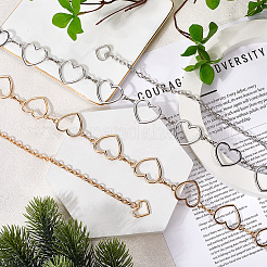 2 шт. 2-цветный сплав цепочка с кольцом поясной ремень AJEW-CN0002-80A