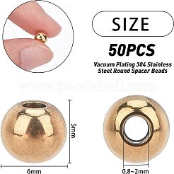 Ионное покрытие (ip) круглые разделительные бусины из нержавеющей стали 304&nbsp;STAS-NB0001-46G