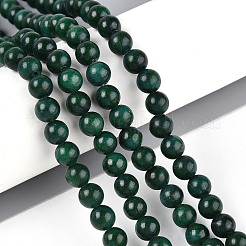 Нити круглых бусин из натурального окрашенного нефрита машан G-T139-6mm-67F