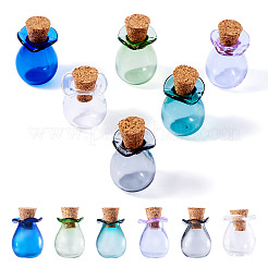 6шт 6 цвета стеклянных бутылок орнамент&nbsp;AJEW-TA0001-74