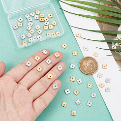 60 шт. 2-х цветные разделительные бусины из нержавеющей стали 304&nbsp;STAS-UN0059-53