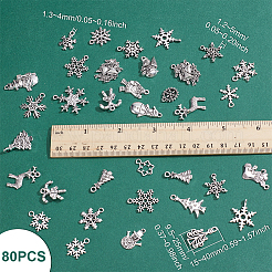 80 шт. подвески из сплава в тибетском стиле с рождественской тематикой&nbsp;FIND-UN0010-14